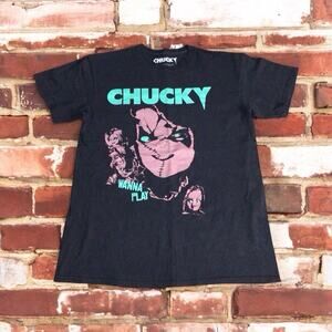 Chucky And Tiffany Wanna Play Graphic T shirt Medium